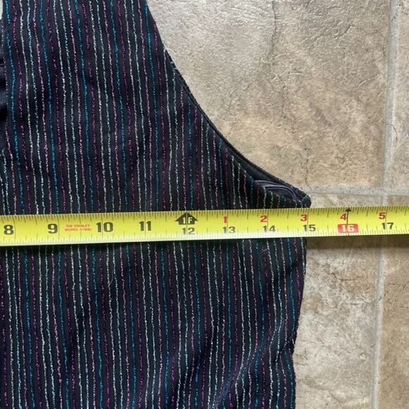 Knit Works Jumpsuit Romper Black Multi-color Striped Shimmer Swiftie Disco NWT - Picture 10 of 11